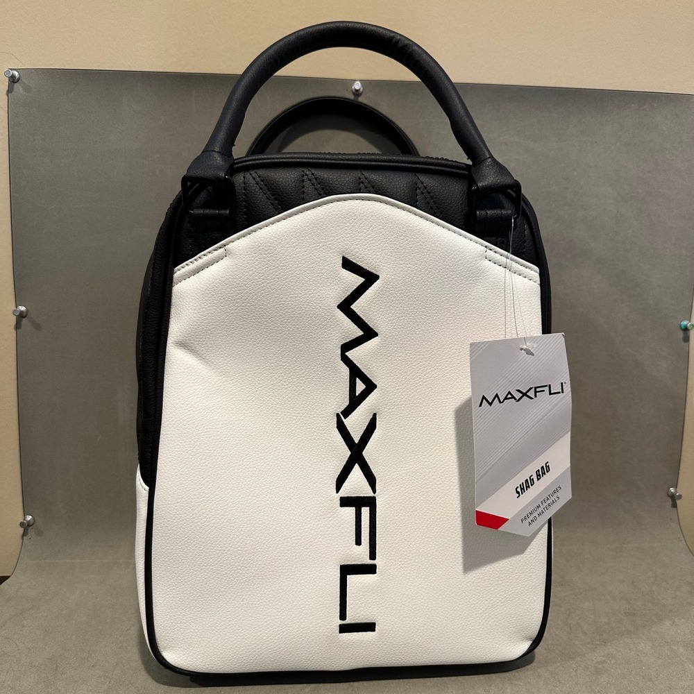 Maxfli Tour Shag Bag Golf Practice Ball Carrier Black White Premium NWT